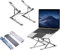 KINGDATA Support ergonomique pour ordinateur portable en aluminium - Hauteur réglable en 7 + 9 étapes - Compatible avec tous les ordinateurs portables de 10 à 17