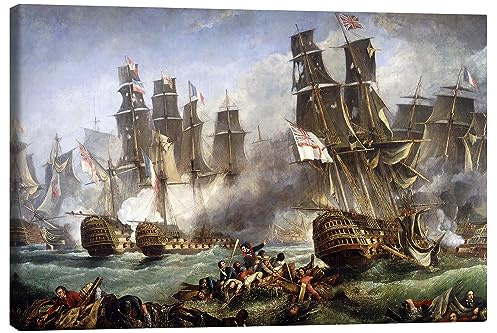 Posterlounge Die Schlacht von Trafalgar Leinwandbild | 100 x 70 cm von English School Wandbilder Wanddeko