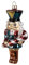 Clayre & Eef Weihnachtsanhänger Nussknacker 15 cm Blau Glas Weihnachtsbaumschmuck