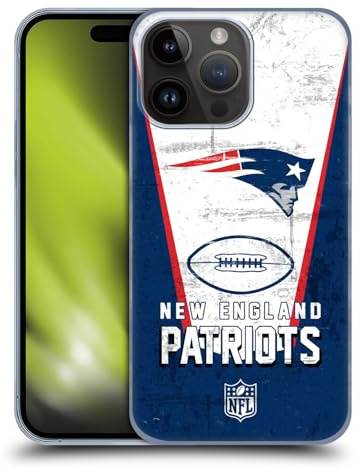Head Case Designs Officially Licensed NFL Banner New England Patriots Logo Art Hard Back Case Compatible With Apple iPhone 15 Pro Max