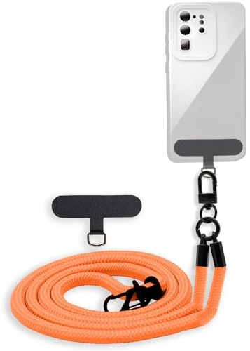 Cadorabo Handykette kompatibel mit Apple iPod Touch 5 in ORANGE - Necklace Hülle mit Verstellbaren Band Kordel zum Umhängen