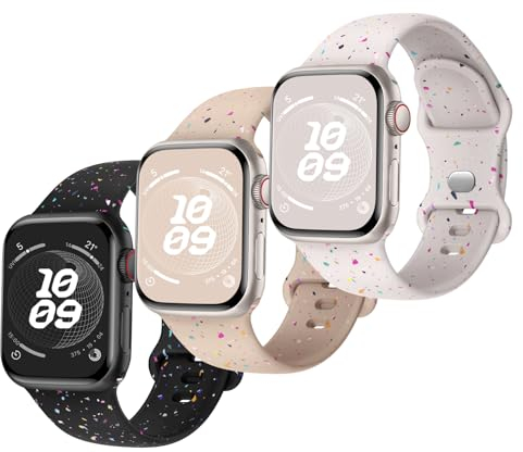 3 cinturini per Apple Watch 41 mm 40 mm 38 mm 46 mm 42 mm 45 mm 44 mm 49 mm cinturino in silicone compatibile con Apple Watch 11 10 SE 9 8 7 6 5 4 3 2 1 Ultra 3 /Ultra 2 /Ultra