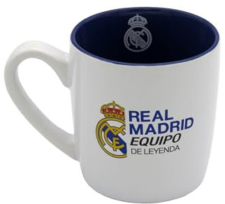CyP Brands- Real Madrid, Taza, Taza Cerámica, Menaje, Desayuno, Tazas Originales, Color Blanco, Producto Oficial