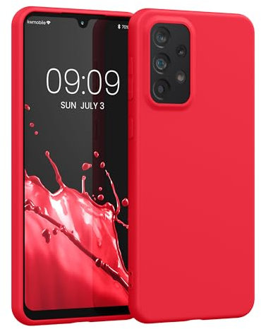 kwmobile Hülle kompatibel mit Samsung Galaxy A33 5G Hülle - weiches TPU Silikon Case - Cover geeignet für kabelloses Laden - Neon Pink