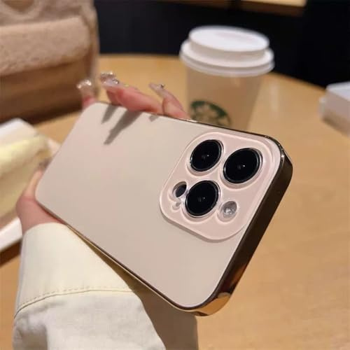 Luhuanx Hülle für iPhone 16 Pro Max, Entwickelt für iPhone 16 Pro Max Hülle mit voller Kamera Objektiv Design auf der Rückseite(Gold)