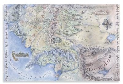 Poster Mittelerde-Karte vom Herr der Ringe (2) auf Leinwand, Wandkunst, Poster, dekorativ, moderner Druck, Bild, Kunstwerke, Poster, 50 x 75 cm