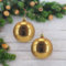 2 Festliche Design Christbaumkugeln aus Glas 7 cm Gold Glitzer Mundgeblasen Weihnachten 12310