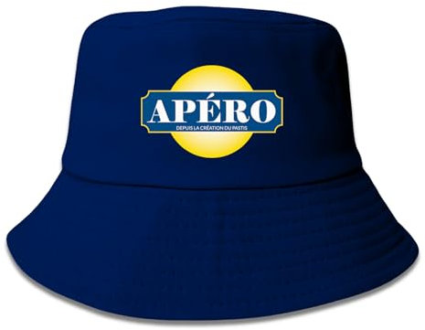 APÉRO® | BOB Apéro - Blanc • Bleu - Le Bob de l’été - Apéros, Soirées, Pétanque, Barbecues, Festivals - Chapeau Taille Unique - Devenez le roi de l’apéro ! (Bob Apéro Bleu)