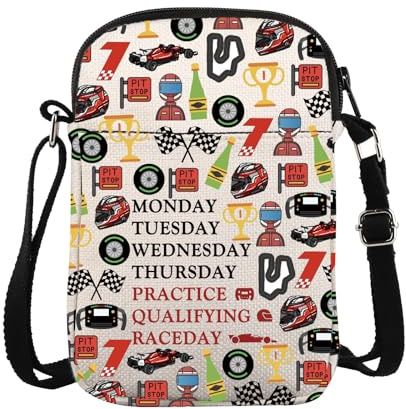 Renntage der Woche Auto Crossbody Bag F1 Kuriertasche Motorsport Handgepäcktasche Qualifying Day Geschenk Rennliebhaber Geschenk