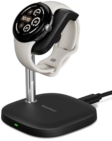 SwanScout Charger Stand for Google Pixel Watch 3/2 (Not for Google Pixel Watch 1), SwanScout 505G2, Magnetic Fast Charging Dock for Pixel W atch 3/2 (Black)