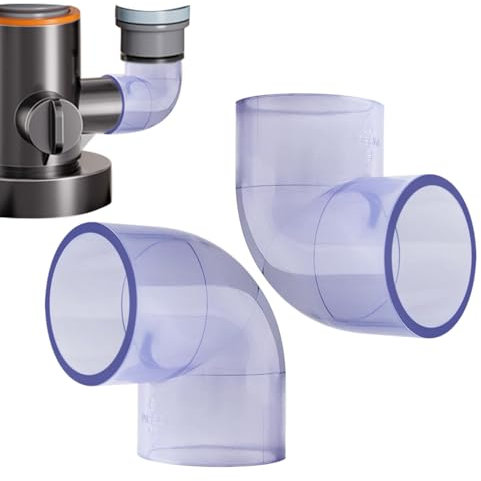 2 pcs in gomma in pvc in gomma, gomito in PVC 90 gradi, raccordi per tubi in PVC a 2 vie, connettori a tubo in PVC portatili per supporto per giardino per scaffali in PVC fai-da-te Struttura di pesce