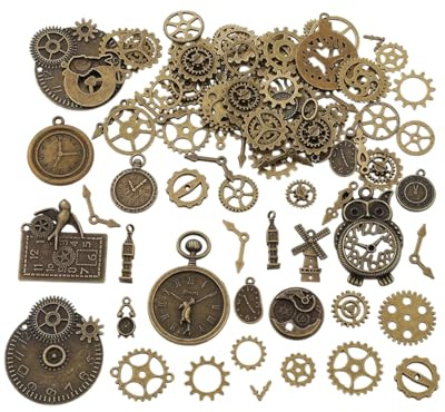 TPZORJX steampunk,steampunk accessoires,steampunk deko,steam punk,zahnräder,Stück Steampunk Deko Steampunk Accessoires Steam Punk Zahnrad Anhänger für Handwerk Schmuckherstellung Zubehör