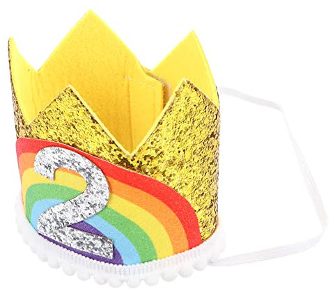 Yardwe Geburtstagskrone Für Junge Mädchen Regenbogen Partyhütchen Robustes Und Leichtes Haarband Für Jungen Und Mädchen Elegante Dekoration Für Kindergeburtstage Und Anlässe Hochwertiges