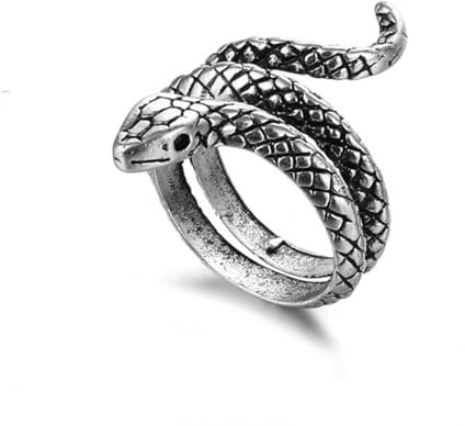 Auriselle Herren Wikinger Ring Verstellbarer Ring mit Gewundene Schlange Muster, Offene Retro Punk Hip Hop Gothic Schmuck, Unisex Vintage, Weihnachten Geschenk für Männer Jungen Damen