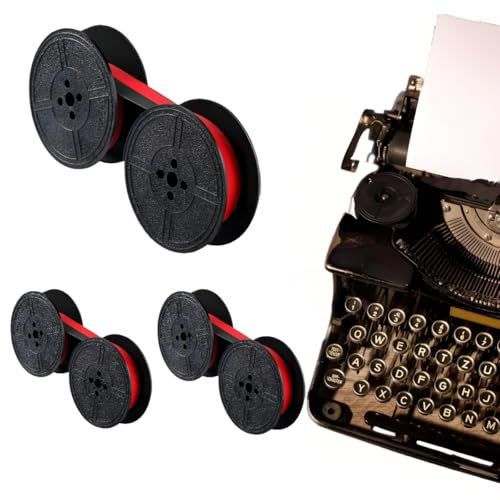 3 Stück Farbband Für Schreibmaschine, Schwarz & Rot Doppelpack Schreibmaschinenband - Hochwertiges Nylon Typewriter Farbband Kompatibel Mit Olympia, Brother, Erika & Anderen Klassischen Modellen