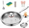 Kovali Titan Bratpfanne, Mosman Titanium Nutri Pan Pro Generation 2 (2025), 26/28/30/32/34 cm ispessito ultra resistente ai graffi non rivestito antiaderente Edelstahlpfanne 5 pezzi (26 cm)