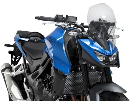 Puig 22424W New Generation Touring, sport screen made of high-impact acrylic with aerodynamic design tested in wind tunnel, metal supports and TÜV approved, Clear