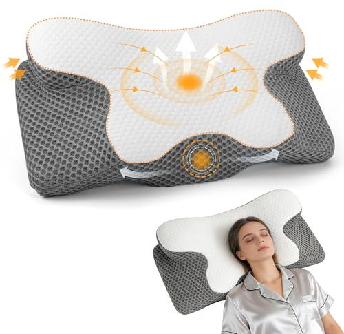 Dreamhigh® Oreiller Cervical Mémoire de Forme, Oreiller Ergonomique Cervical, Oreillers Orthopédique pour Dormeurs sur Le Côté, Dos et sur Le Ventre, Sommeil pour Les Douleurs Cervicales