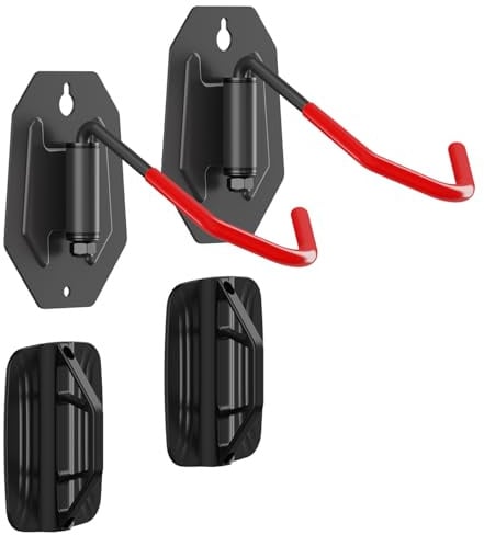 my wall 2er-Pack Fahrrad Wandhalterung- schwenkbar, bis 90 mm Reifenbreite, 30 kg pro Halter,Fahrrad Aufhängung, platzsparend, Stahl, Fahrradhalter für MTB, Rennrad, E-Bike
