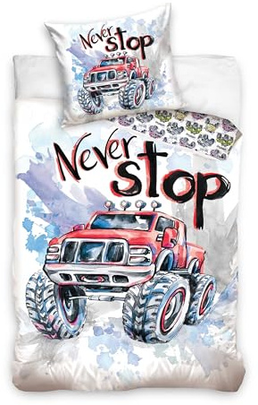 Carbotex Bettwäsche Monster Truck Wendebettwäsche 140 x 200 cm