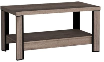 Masseno Couchtisch Malaga, Braun, 120x63x61cm, Modern Wohnzimmertisch für Couch, rechteckig Beistelltisch, Laminierte Spanplatte