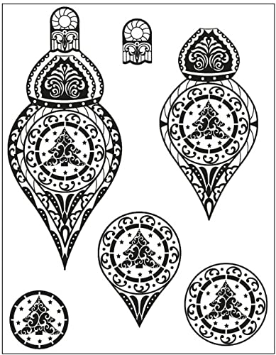 Viva Decor Clear-Stamps (Weihnachtskugel & Tannenbaum) Silikon Stempel - Prägung Stempel - DIY Dekoration stanzen - Stempel Silikon - DIY Stamp - Stempel Prägung - Designed in Germany