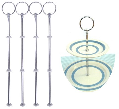 Boxcute 8 Sets silberfarbe Metallstange Mittellochausstech Tier Stand 2 bis 3 Etagere Etage f. Torten Hochzeitstorte Tortenstaender
