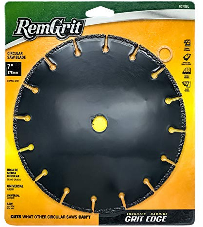 Disston E0206236 7-Inch RemGrit Carbide Grit Circular Saw Blades, Coarse Grit, 178mm