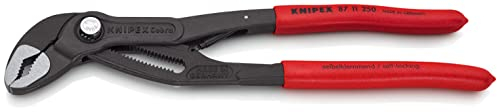 KNIPEX Cobra...matic Wasserpumpenzange auf SB-Karte mit rutschhemmendem Kunststoff überzogen grau atramentiert 250 mm, 87 11 250 SB