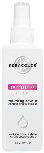 Keracolor Purify Plus Lite Leave-In Conditioning Treatment for Fine to Medium Hair, Detangling, Neutralizes Hard Minerals, Color-Safe, 7 Fl Oz