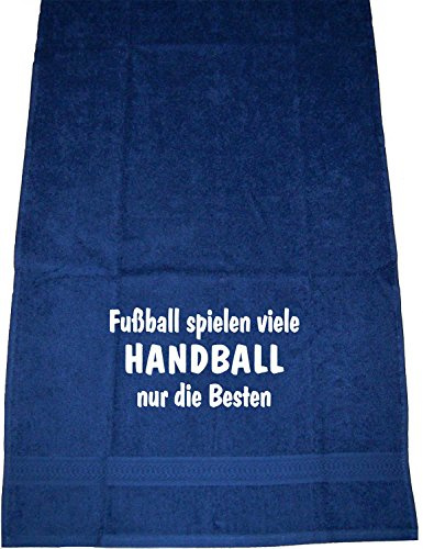 ShirtShop-Saar Fußball Spielen viele, Handball nur die Besten; Sport Handtuch, dunkelblau