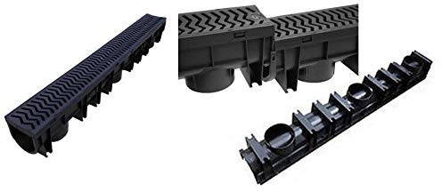 6 x Drainage Channel Polydrain Heelguard (Formally Fernco Heelguard) 1m Lengths Storm Drain Channel Linear 13cm High by 12cm Wide Water Rain Storm Shower Wetroom Garden Driveway | Suitable for garden and driveway drainage using 1m Heelguard channels for surface water control