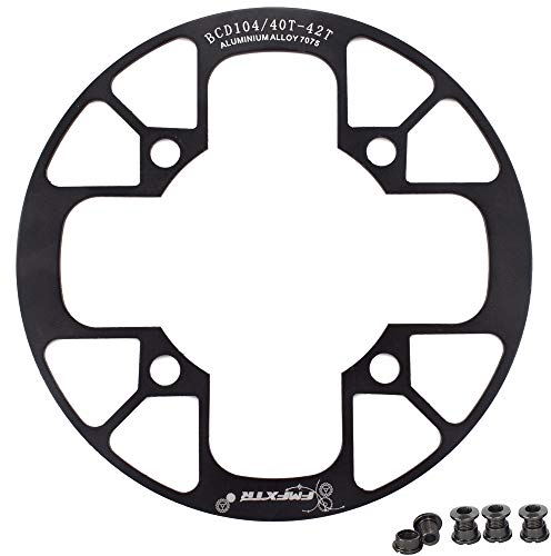 UPANBIKE Fahrrad Kettenblatt Schutz für Mountainbikes 104 BCD Aluminiumlegierung Kettenblattschutz für (40~42T, Schwarz).