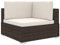 vidaXL Ecksofa mit Auflagen 1 STK. Gartensofa Gartenmöbel Sofa Lounge Rattanmöbel Rattansofa Ecksessel Poly Rattan Braun Stahlrahmen 70x70x52,5cm