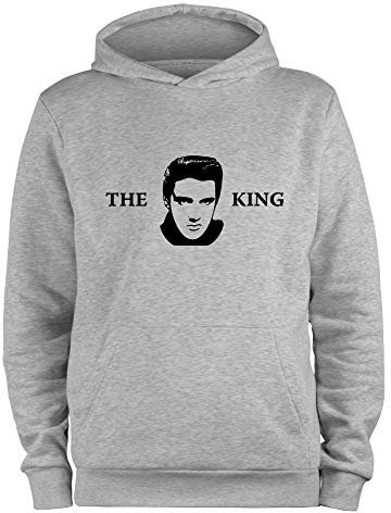 STYLETEX23 Kapuzenpullover Elvis Presley The King, XL grau