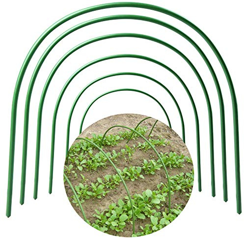VSTAR66 Lot de 6 arceaux de serre pour plantes en extérieur - Support de tunnel de culture en plastique portable - Cadre de support pour tissu de jardin (48,9 x 48,9 cm)