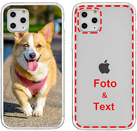 MXCUSTOM Personalisierte Handyhülle für Apple iPhone 11 Pro Max, Benutzerdefiniert Hülle mit Eigenem Foto Bild Text Individuelle Schutzhülle [Transparente Weiche TPU Dünn Stoßfest] (FXT-CR-P1)