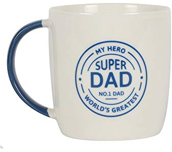 My Hero My Super Dad Coffee Mug, Novelty Tea Coffee and Hot Chocolate Cups for Dad, Fathers Day Presents from Daughter & Son for Dad (Super Dad Mug)