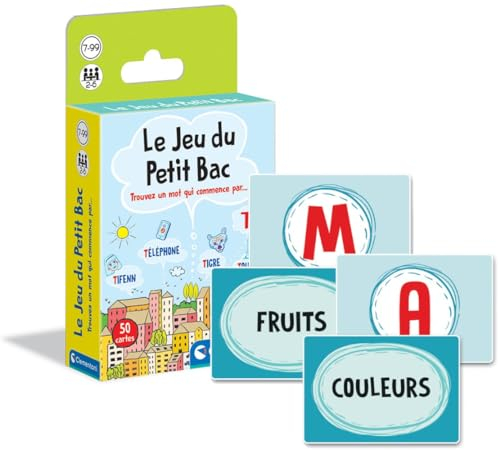Clementoni | Le Jeu du Petit Bac – Jeu de Cartes Éducatif et Rapide pour Enfants 7 Ans+ | Développement du Vocabulaire | Activité Linguistique Famille & École | Format Compact Transportable