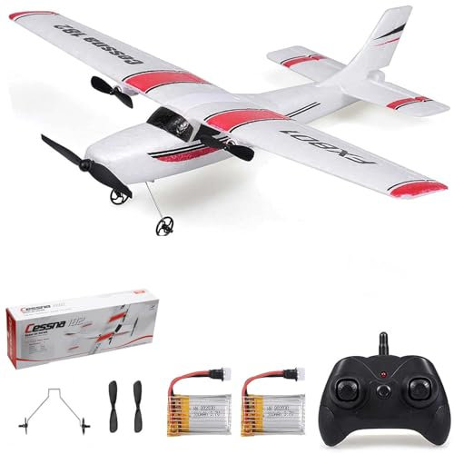 Goolsky FX801 Remote Control Airplane 2.4GHz 2CH RC Airplane - Ready To Fly RC Plane with Propeller Saver, Aircraft Range Over 120 Meters, Outdoor Flight Toys for Kids Boys with 2 Battery