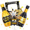 Silvester Deko 2025 XXL, 6 Stück Silvester Folienballon, Happy New Year Deko Ballons, Champagner Stern Folienballons Schwarz Gold, 2025 Silvester Party Deko, 2025 Neujahrs Luftballons