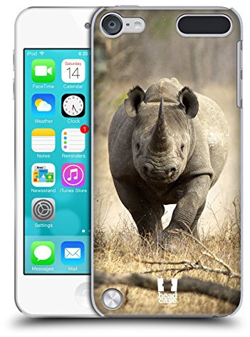 Head Case Designs Rennendes Scwharzes Nashorn Tierwelt Harte Rueckseiten Handyhülle Hülle Huelle kompatibel mit Apple iPod Touch 5G 5th Gen