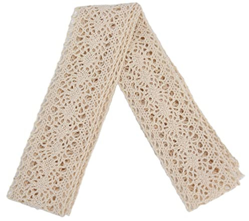 Hapivida Cinta de Encaje de Algodón Puro, Suave y Duradera Cinta de Encaje para Costura y Manualidades, 4.0 cm de Ancho 10 Yardas, Material de Algodón, para Decoración de Bodas y Hogar