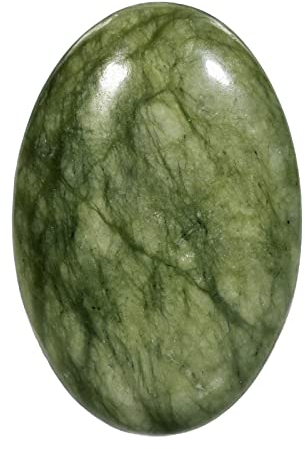 KYEYGWO Grüner Jade Reiki Heilung Kristall Palmenstein, Oval Sorgen Stein Taschen Daumenstein Worry Stone Taschensteine Massagesteine für Meditation, Stress abbauen