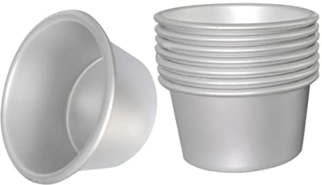 Puddingförmchen, einzelne Popover-Pfanne, Schokoladenformen, 8 Stück, Cupcake-Muffin-Backform, eloxiertes Aluminium (9,4 x 5 x 7,8 cm)