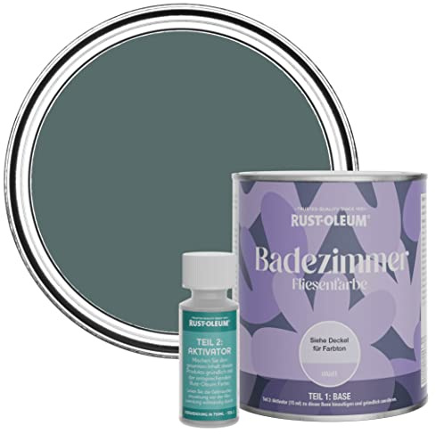 Rust-Oleum Green Water-Resistant Bathroom Tile Paint in Matt Finish - Deep Sea 750ml