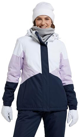 Mountain Warehouse Moon Damen-Skijacke - Schneedicht, Mikrofaser-Isolierung, winddichte Winterjacke, warm, verstellbare Kapuze - Ski-Bekleidung für den Snowboard-Urlaub Flieder Damengröße EU 44