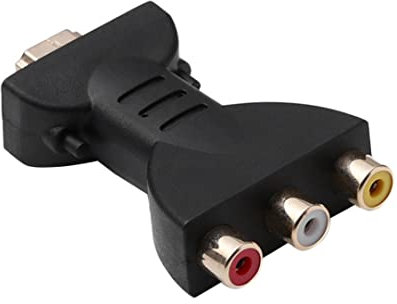 Liummrcy,Adaptador HDMI A 3RCA,Adaptador Rojo Amarillo Blanco Cable De Video HDMI A AV,Video Audio Converter Adapter Red White Yellow Connector HDMI To 3 RCA Adapter Portable HDMI To AV Red, Negra