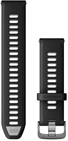 Garmin Cinturino Originale, 22mm, Sgancio rapido, Silicone, Black & Powder Grey (stile Forerunner 265)