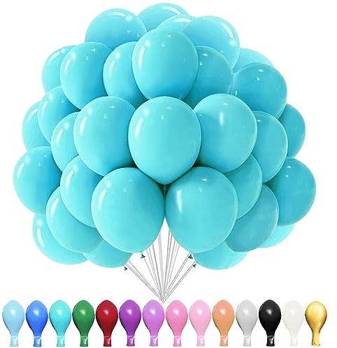 YOUYIKE Tiffanyblau Matt Latex Luftballons, 100 Stück 10 Zoll, für Geburtstagsfeiern, Jubiläumsfeiern, Hochzeiten, Baby Party, Partydekorationen